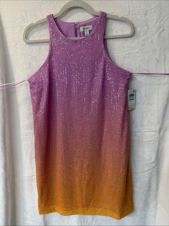 ON 34th Dresses & Skirts - On | On Pink to Orange Ombre Mini Dress with Sequin Shine